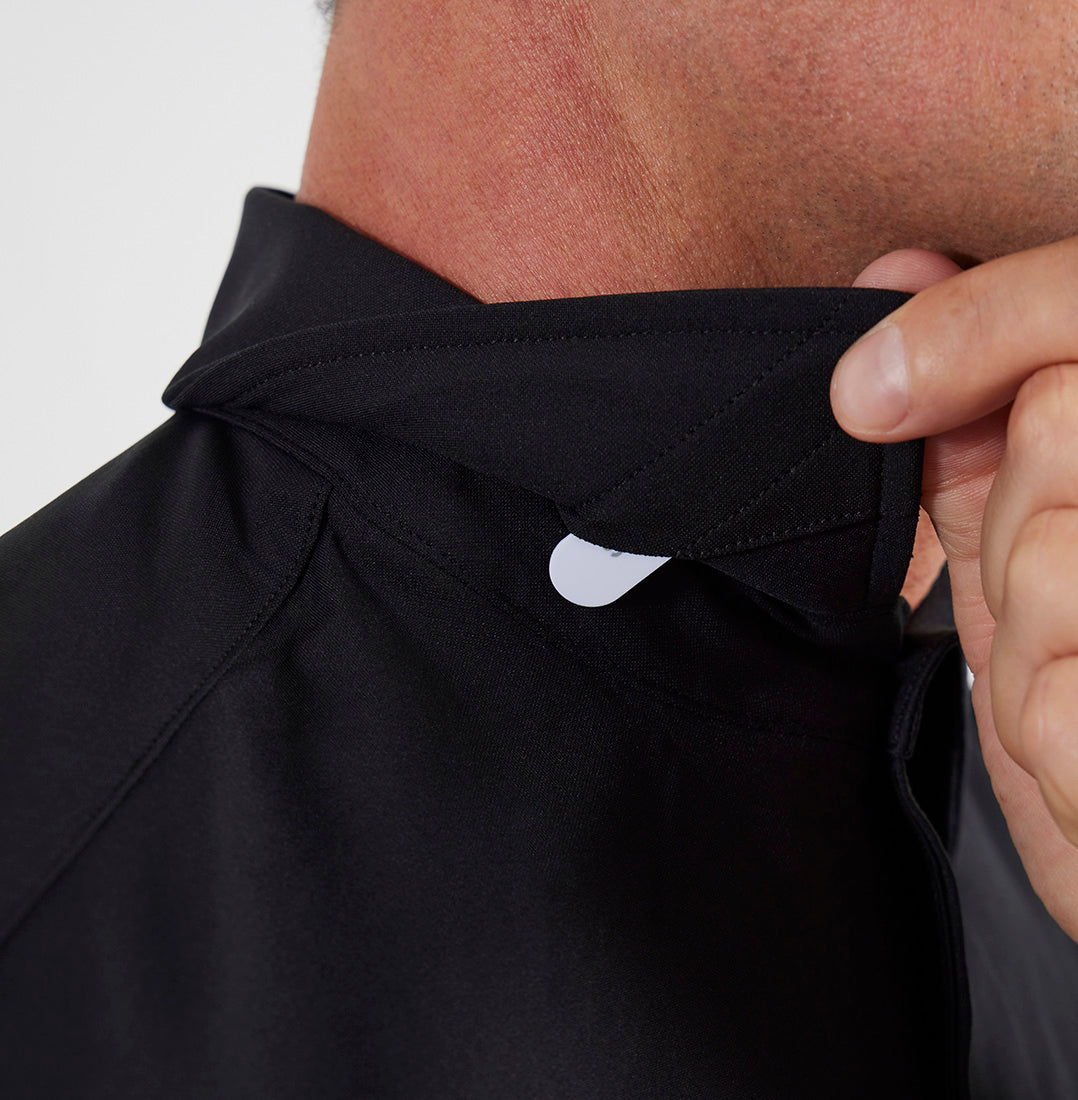 Lenox Onyx Black Dress Shirt collar detail