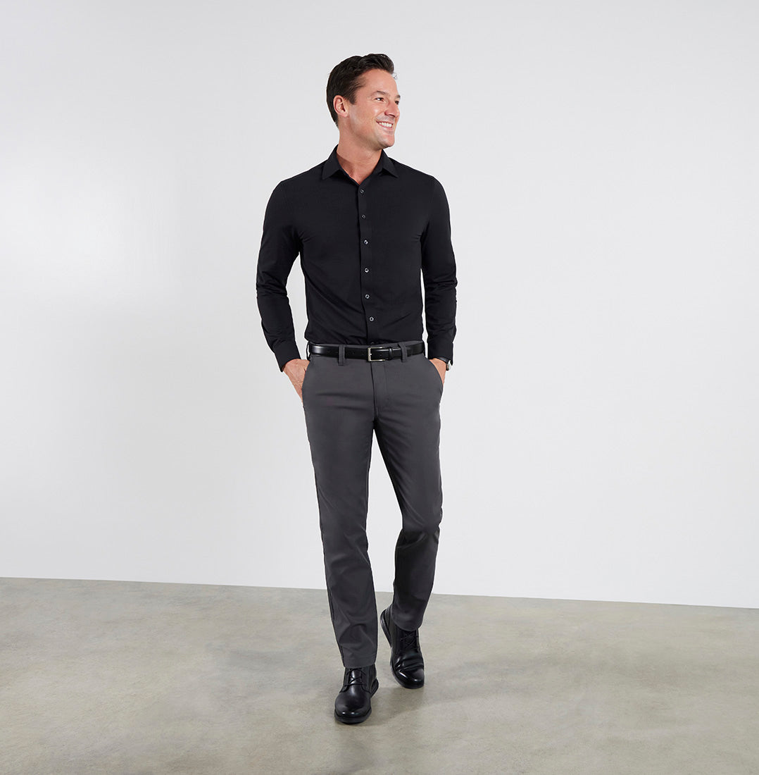 Lenox Onyx Black Dress Shirt with Envoy pants