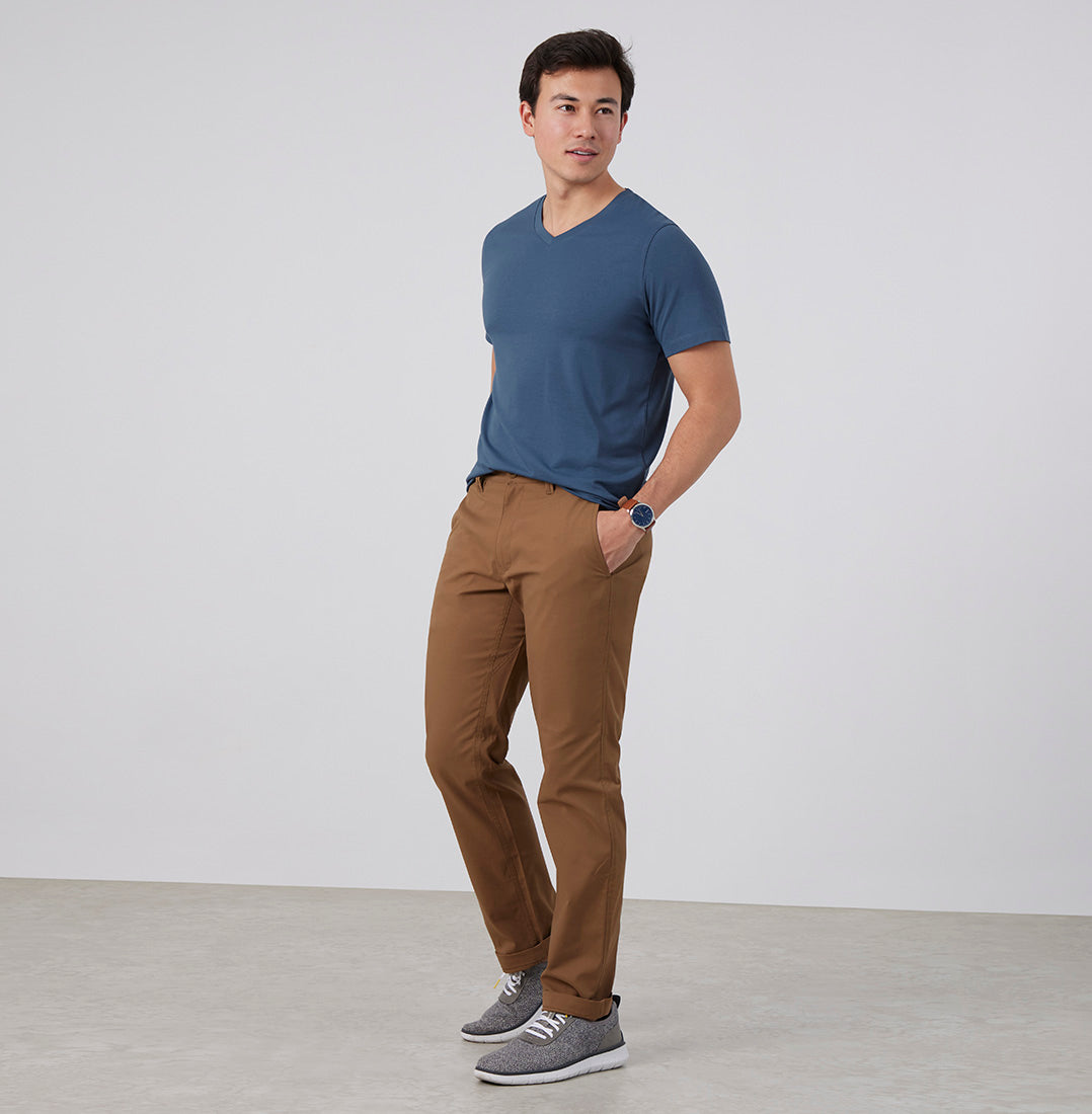Threshold V-Neck T-Shirt in Aegean Blue