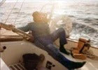 Stefan in a sailboat.