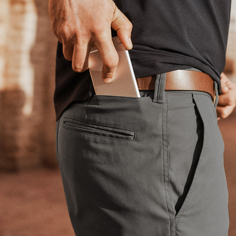 Grey Ascender chino phone pocket.