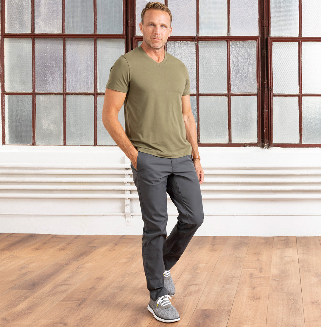 Threshold V-Neck T-Shirt in Olive Green