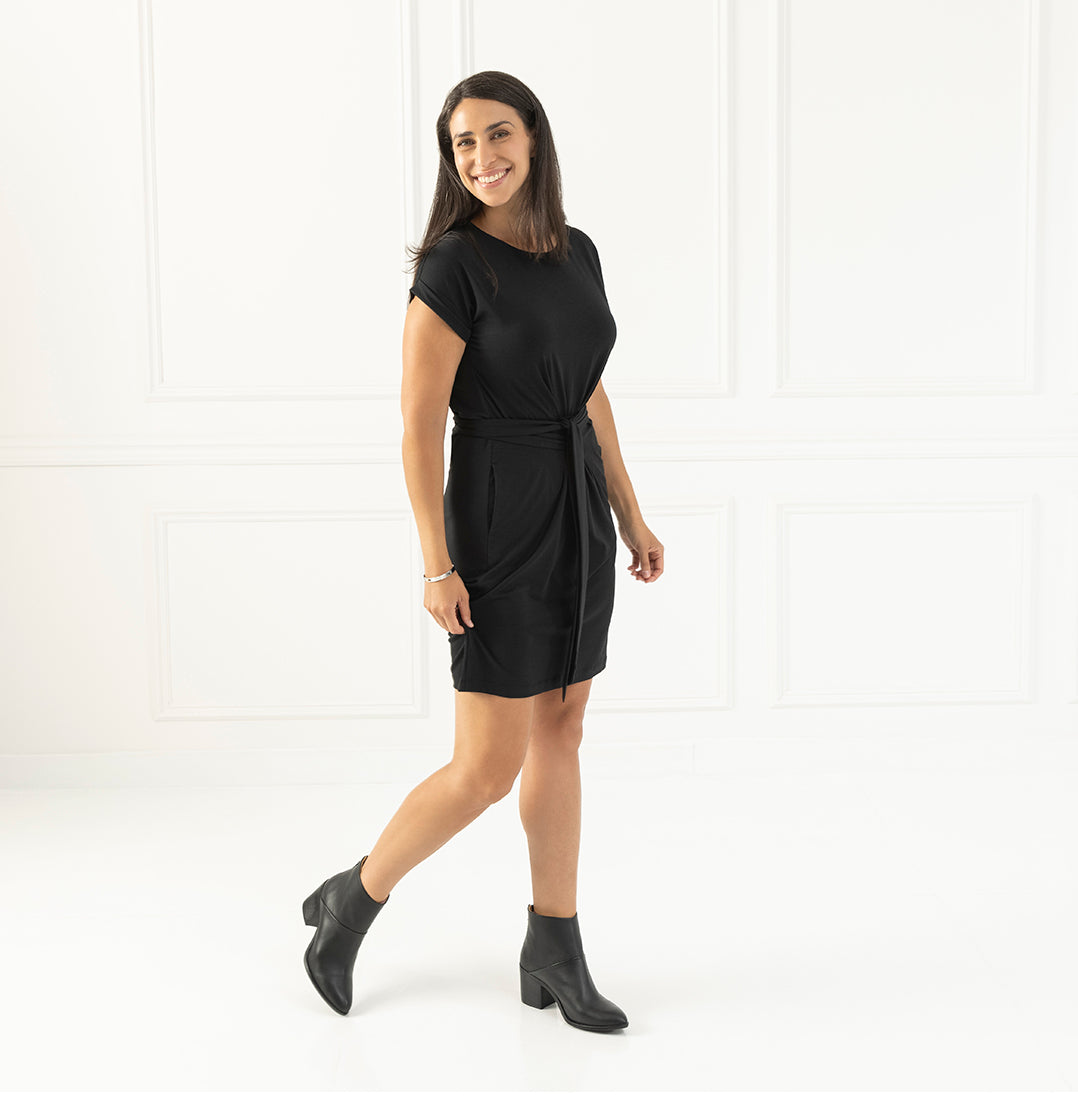 Threshold Tie Waist Dress in Onyx Black
