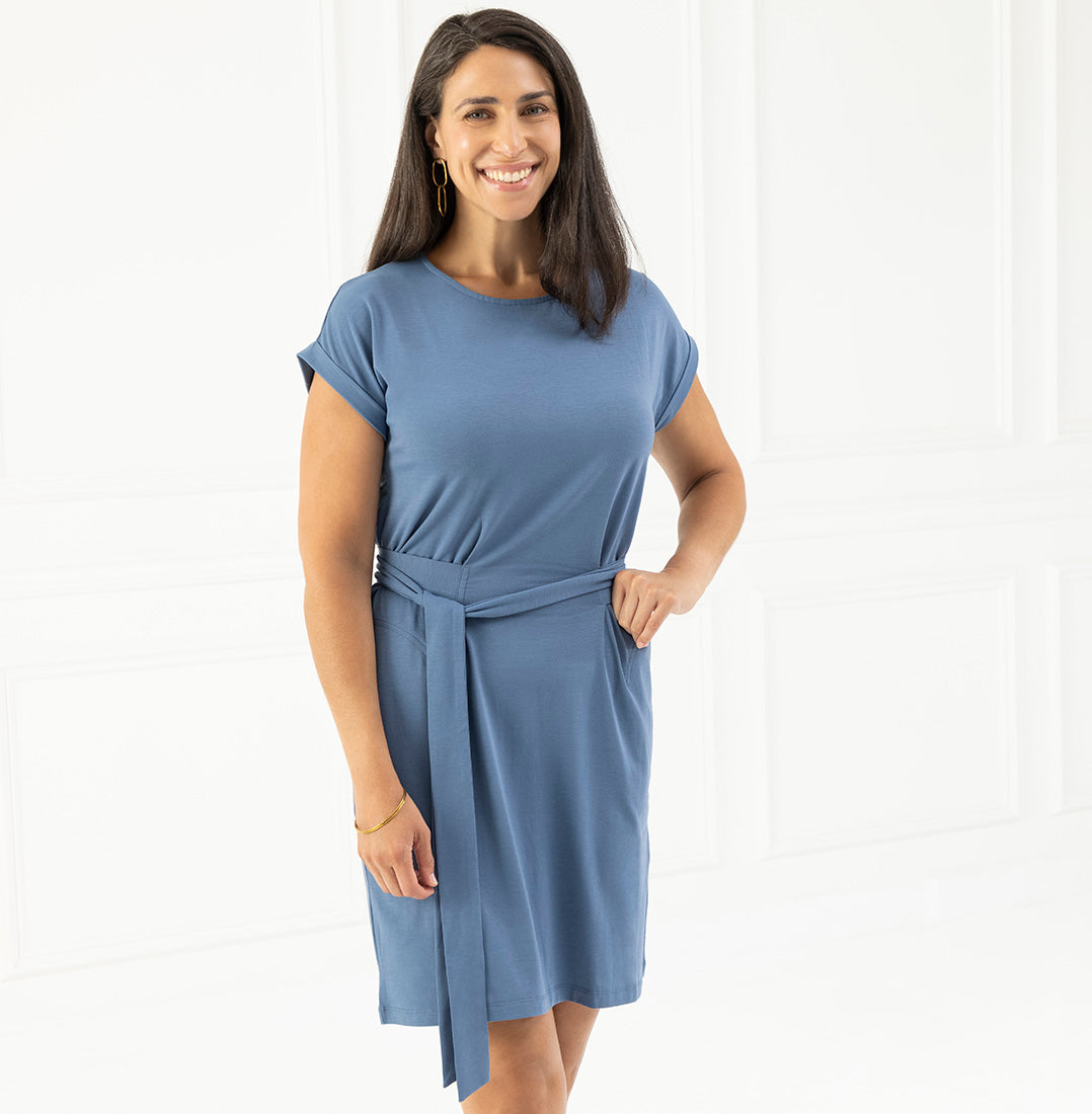 Threshold Tie Waist Dress in Vista Blue