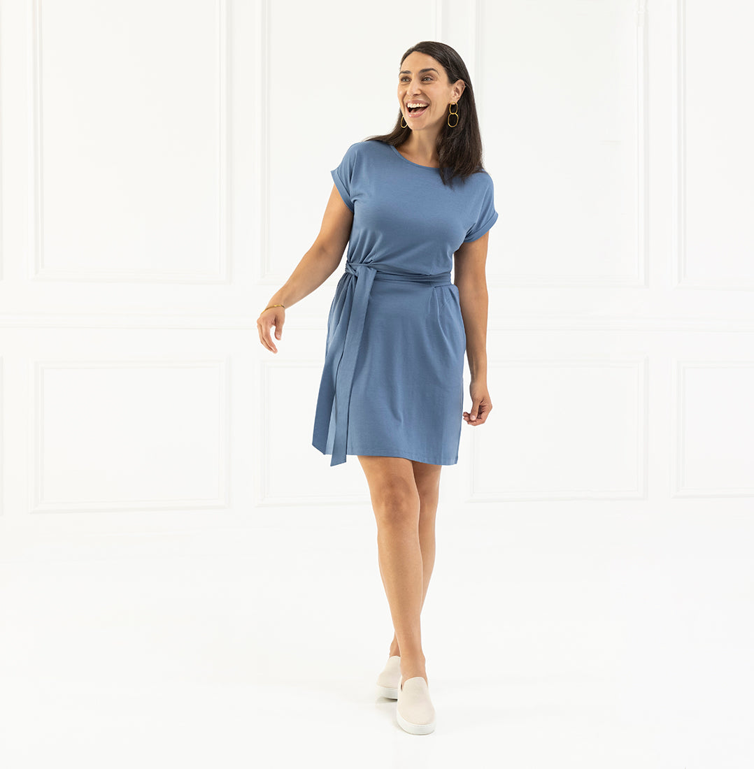Threshold Tie Waist Dress in Vista Blue