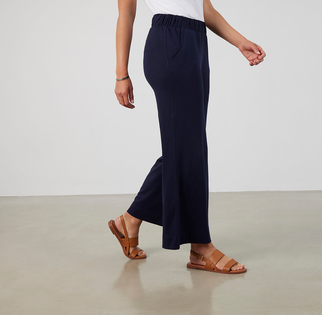 Navy Threshold Wide Leg Pants | Bluffworks