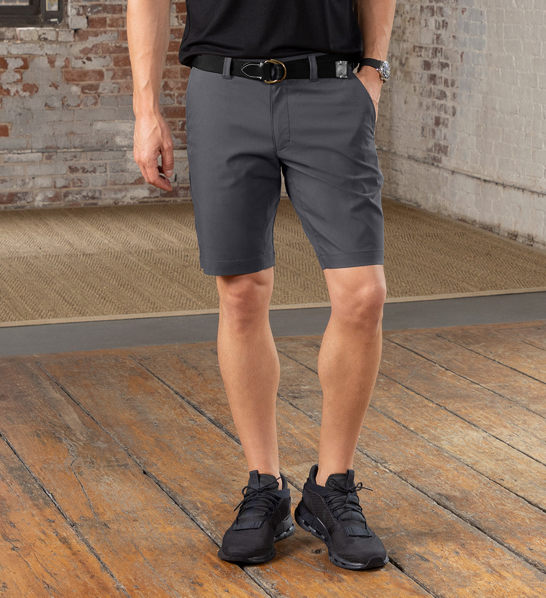 Gray Ascender Shorts in Long Length 