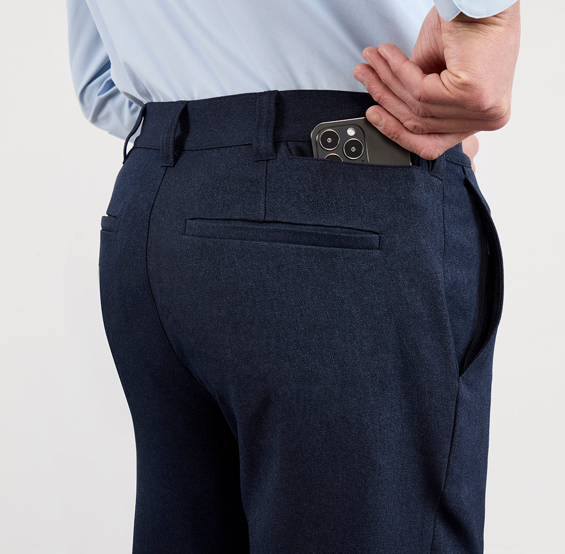 Gramercy 2.0 Pants in Boulevard Blue - phone pocket