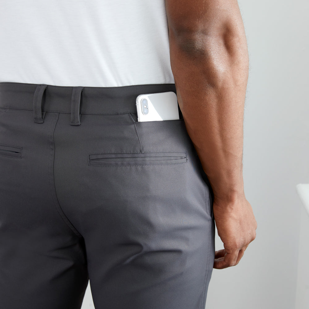 Ascender Chino Slim Voyager Grey phone pocket