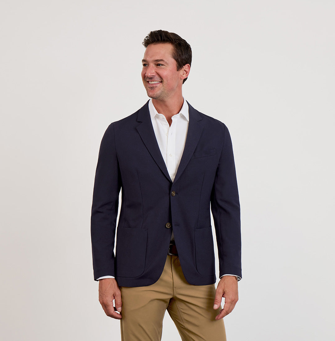 Hopsack Blazer - Midnight Navy