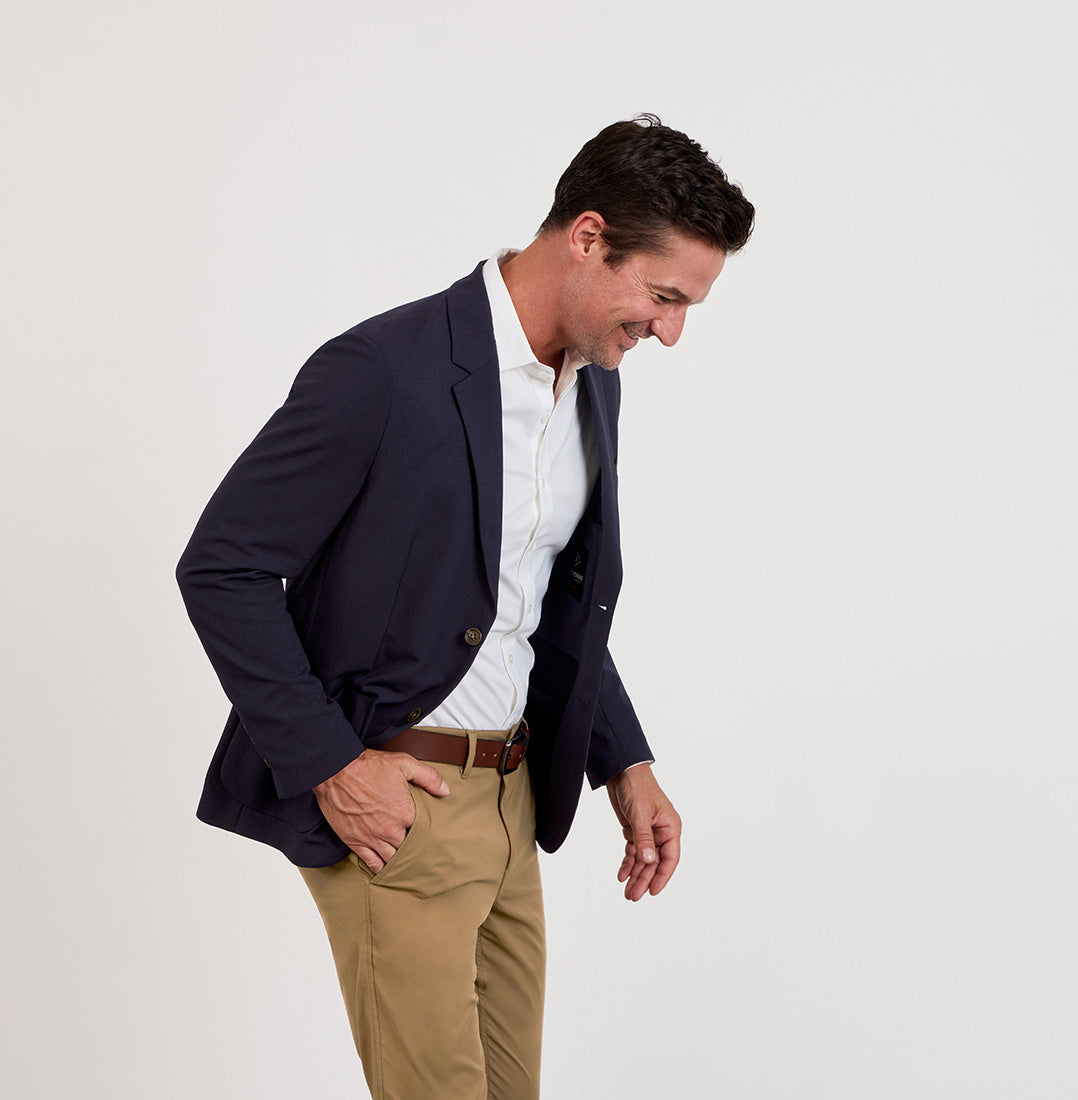 Hopsack Blazer - Midnight Navy