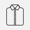 Icon showing collar and lapel of dress shirt.