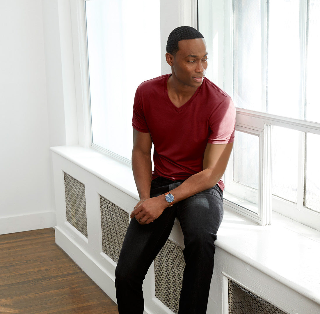 Threshold Deep Maroon V-Neck T-Shirt