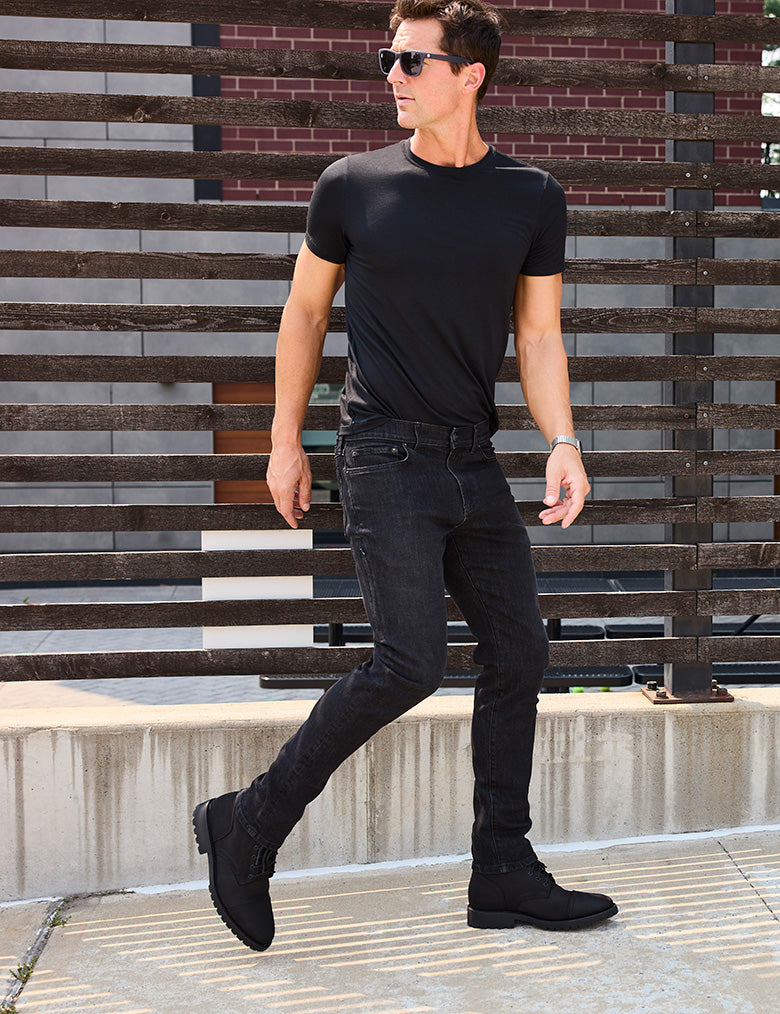 Black Departure Jeans 3.0 with Threshold t-shirt in onyx black