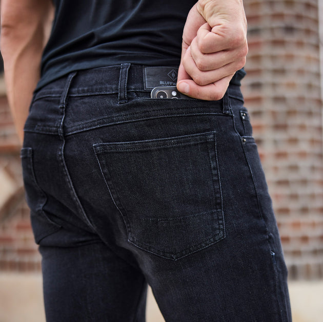Black Denim Phone Pocket