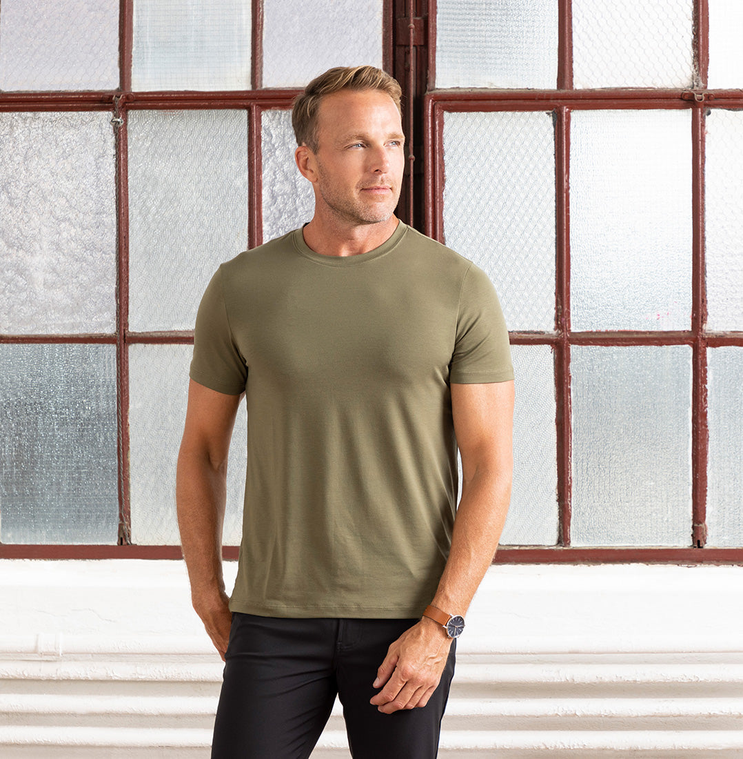 Olive Green Performance T-Shirt | Bluffworks