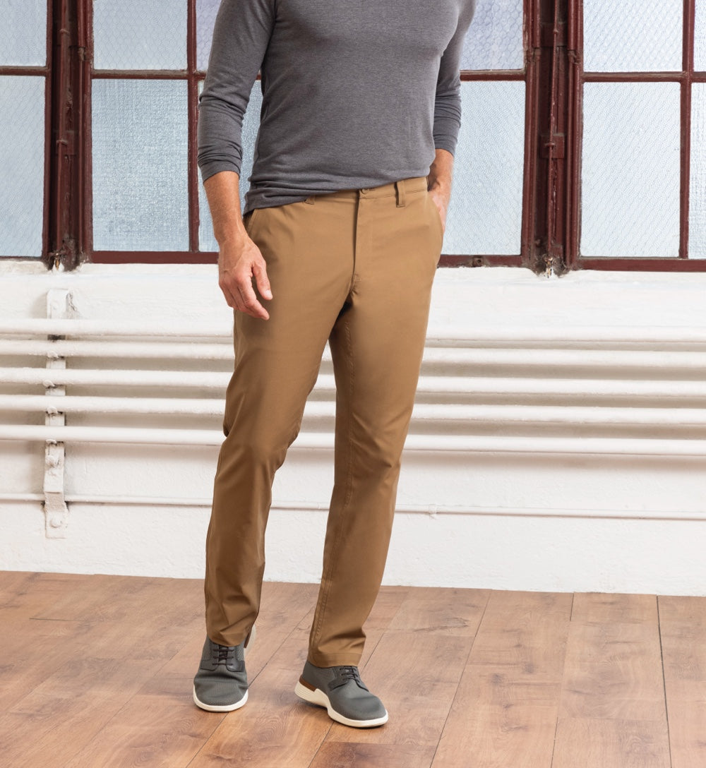 Men's Cappuccino Brown Pleat Front Chinos | Savile Row Co