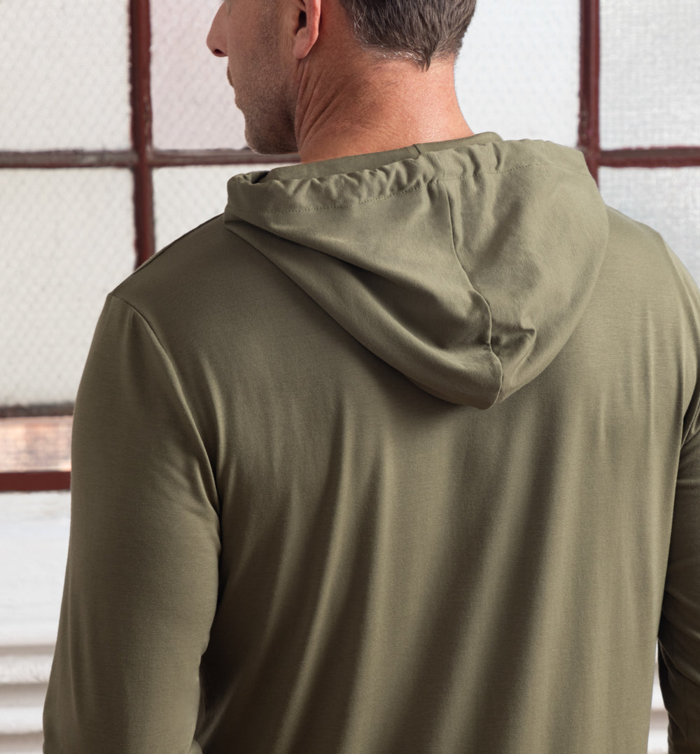Threshold T-Shirt Hoodie in Olive Green