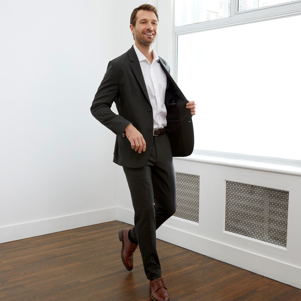 Modern Fit Mid Grey Washable Dress Pant - Benjamin's Menswear