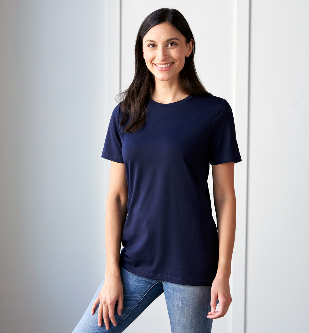 Threshold Crew Neck T-Shirt Women’s — Maritime Blue | Bluffworks