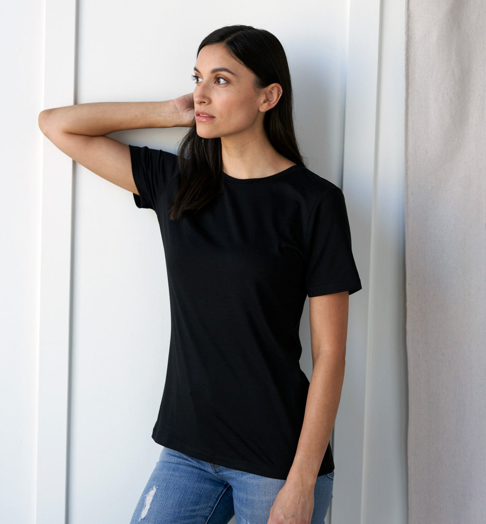 Threshold Crew Neck Onyx Black T-Shirt — Women's