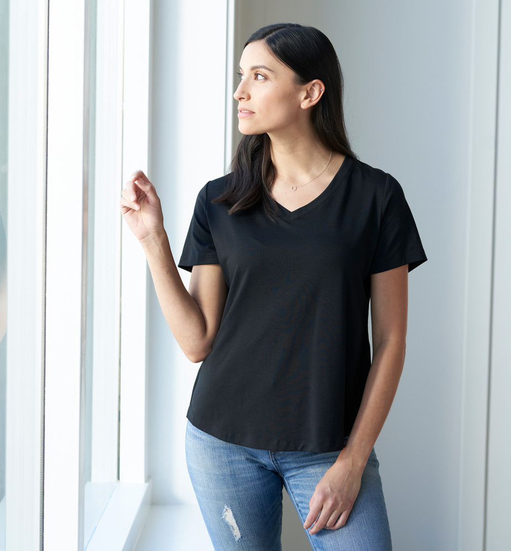 Threshold Onyx Black Long Sleeve T-Shirt — Women's